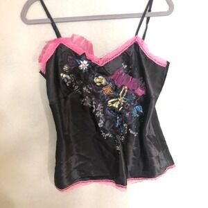 Lapis Y2K Ruffle and Abstract art Camisole